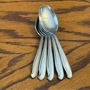 Sabrina Rebacraft Reed & Barton 5 Soup Spoons Stainless Flatware 6 1/2”